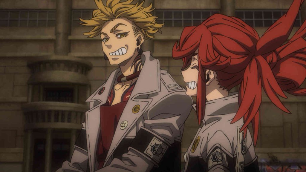 Enjin and Riyo smiling at each other in Gachiakuta season 1