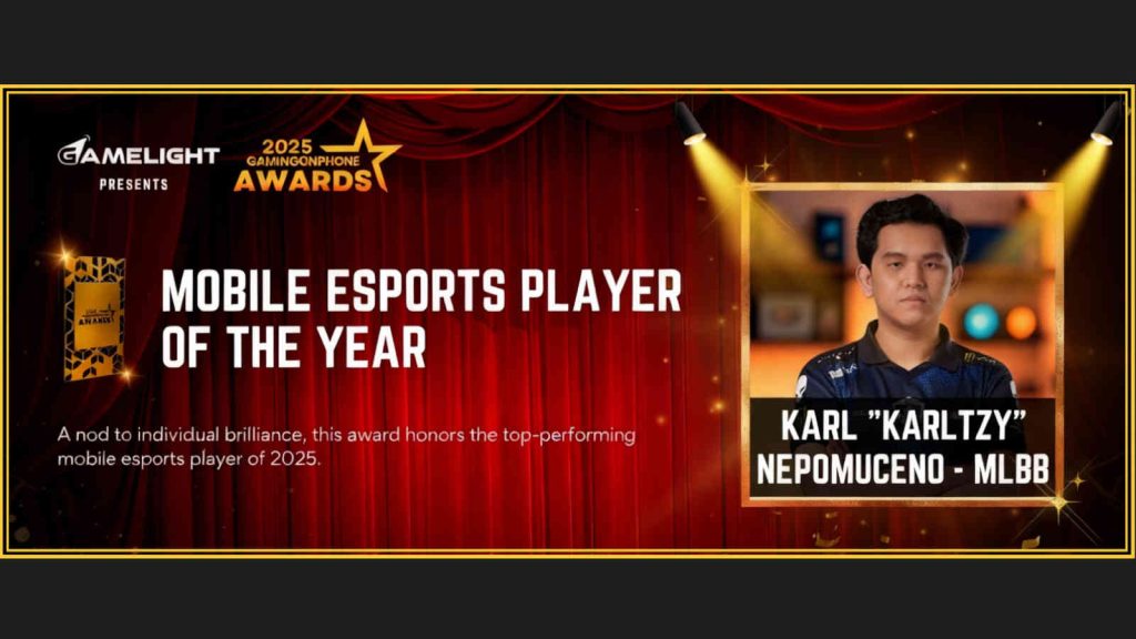 Karltzy wins Mobile Esports Player of the Year at GamingonPhone Awards 2025