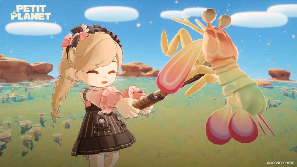 Girl catches lobster in Petit Planet official screenshot