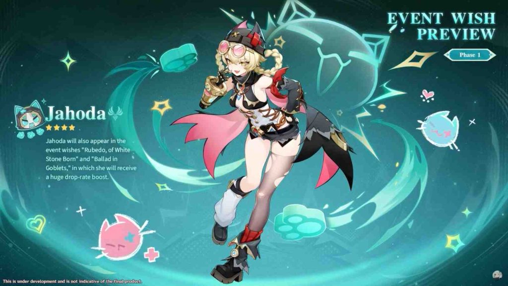 Genshin Impact Luna III banner phase 1 featuring Jahoda, a new 4-star character