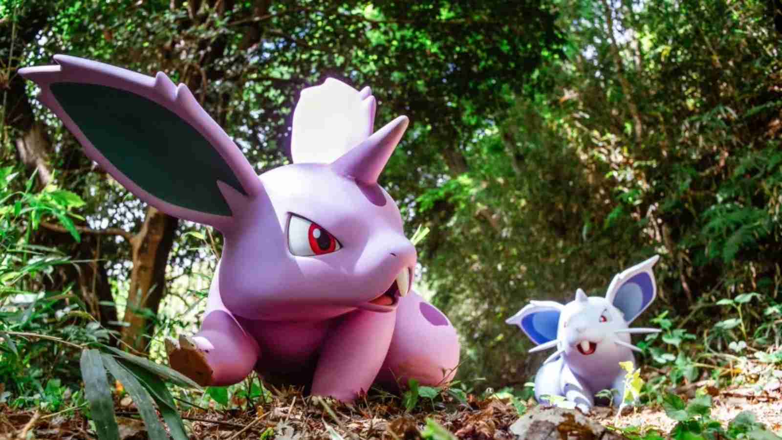 PokePark concept image featuring a male and female Nidoran.