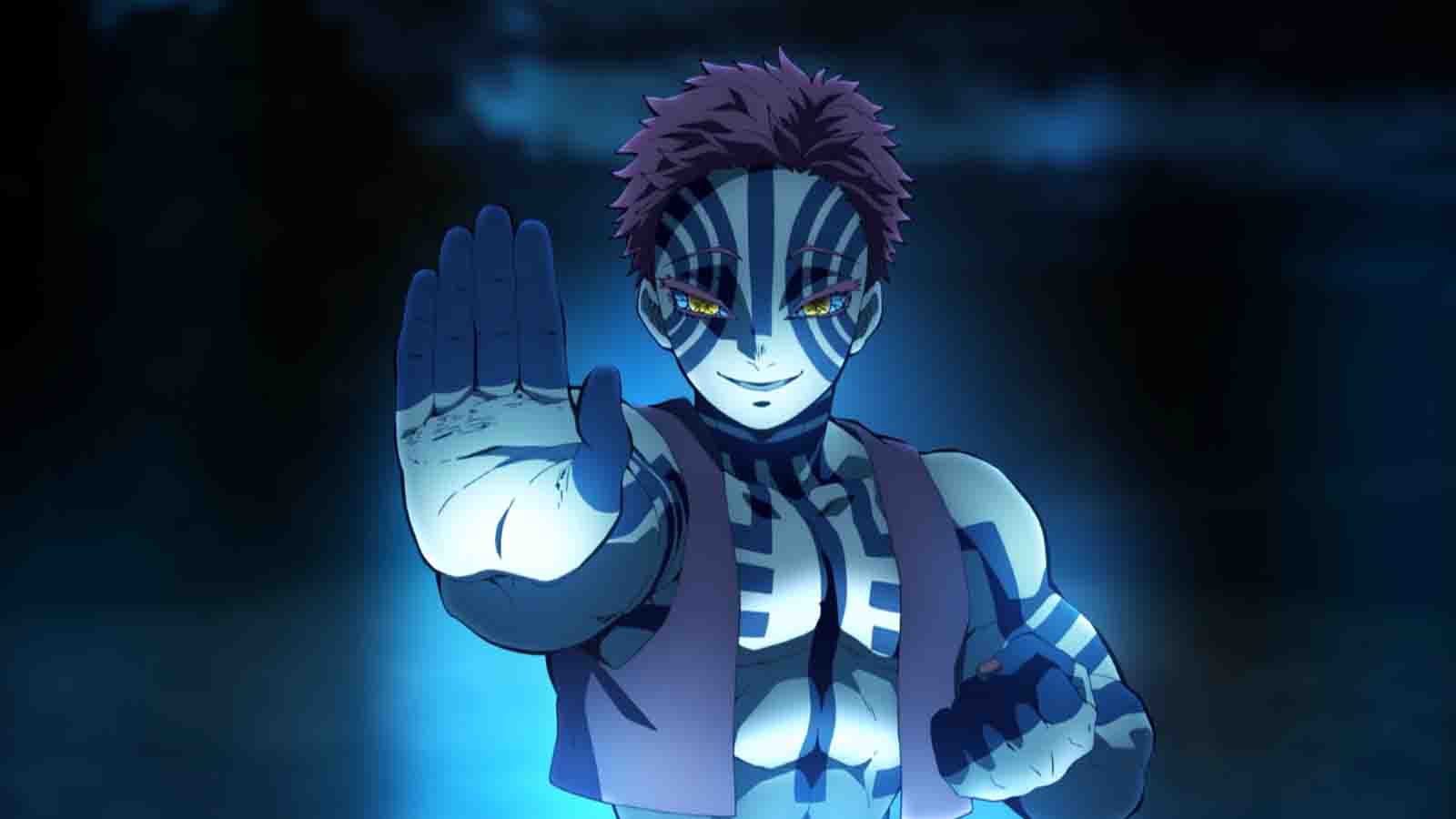 Demon Slayer antagonist Upper Rank Three Akaza seen in the Infinity Castle movie