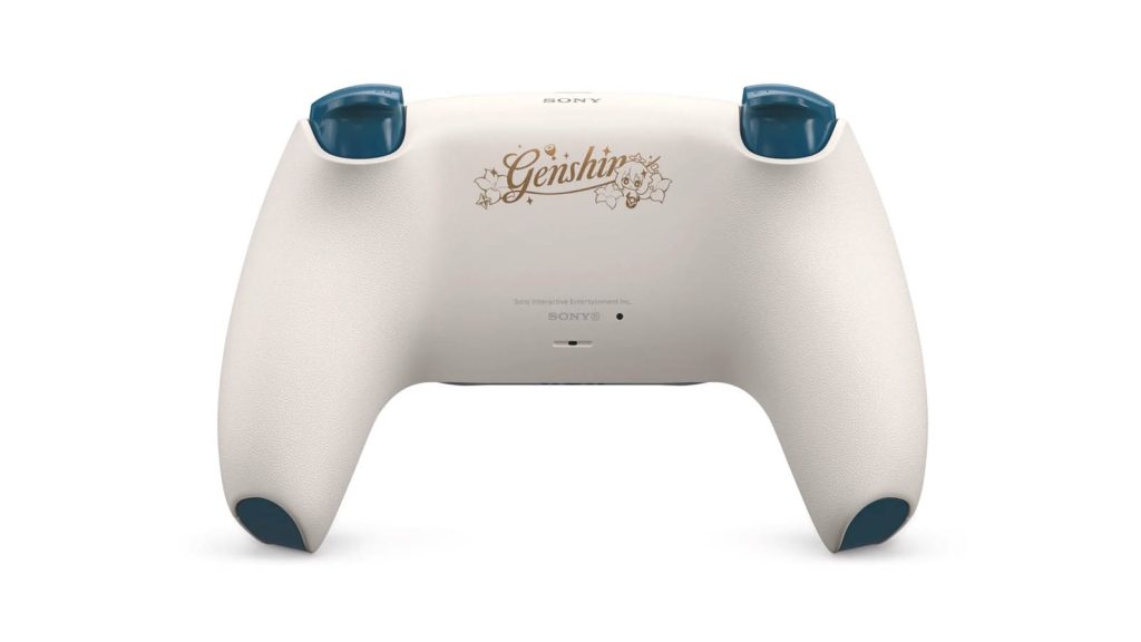 The back design of PlayStation 5's DualSense Wireless Controller – Genshin Impact Limited Edition.