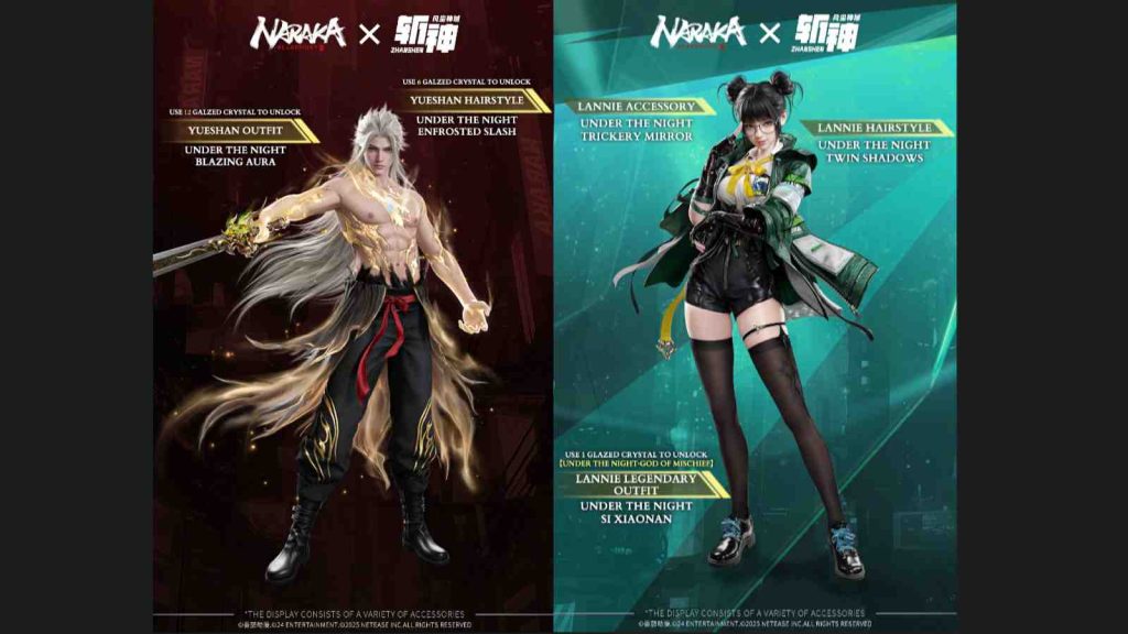 Naraka x Zhanshen crossover event Yueshan and Lannie Under the Night skin