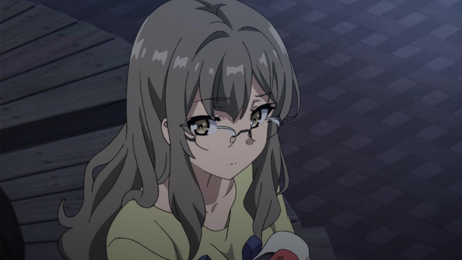 Rio Futaba, a second-year student at Minegahara High School, in Rascal Does Not Dream of Bunny Girl Senpai anime.