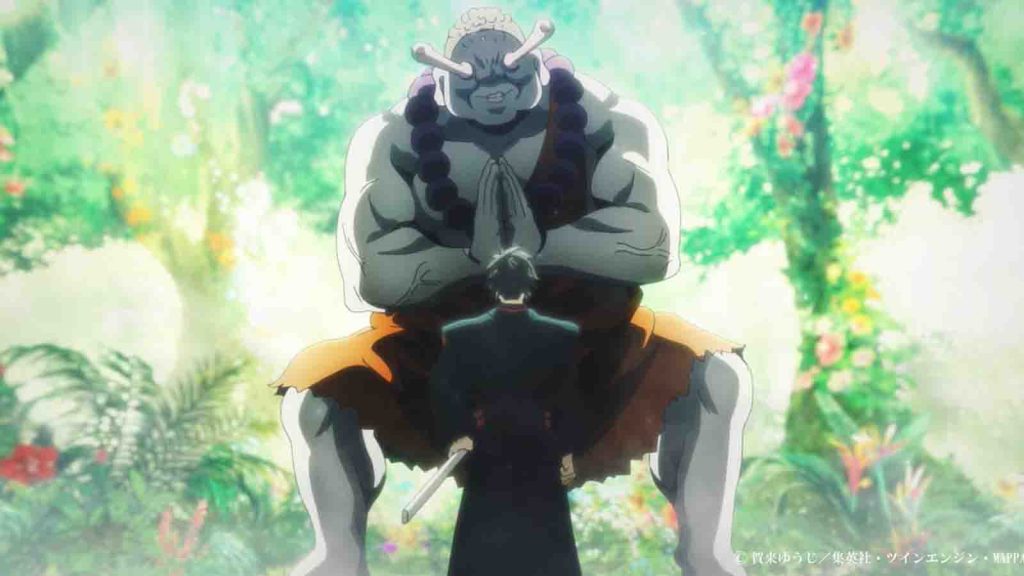 Hell's Paradise antagonist Shugen Yamada Asaemon seen confronting a Soshin