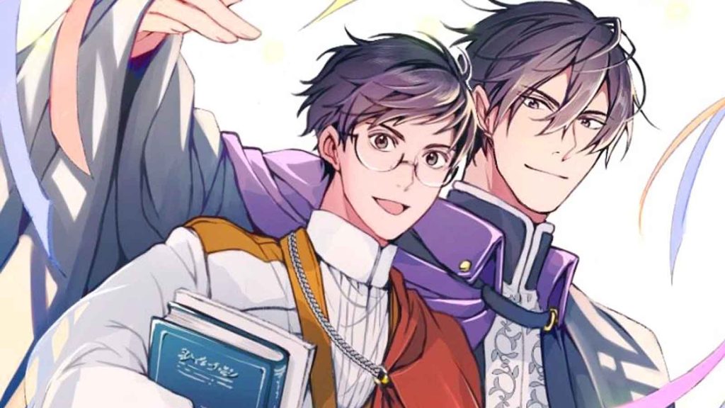 Isekai Office worker special illustration by Kazuki Irodori featuring protagonists Seiichirou Kondou and Aresh Indolark standing side by side.