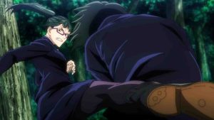 Jujutsu Kaisen characters Maki Zenin seen attacking Mai Zenin during the Kyoto Goodwill Event arc