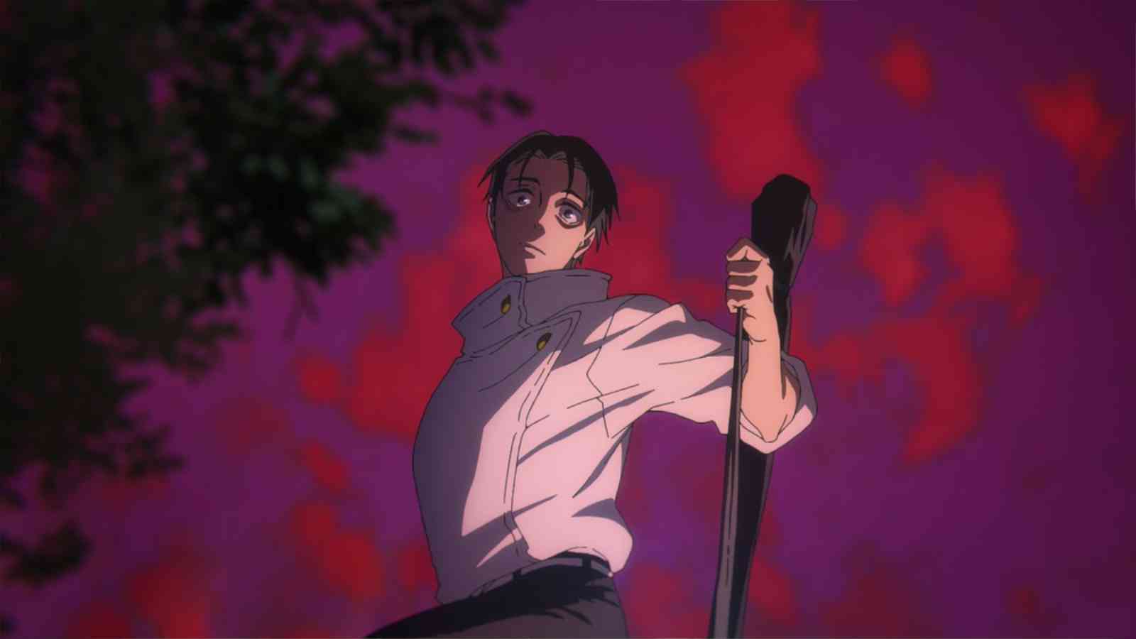 Yuta Okktsu making an entrance and striking a pose in Jujutsu Kaisen Season 3 episode 1