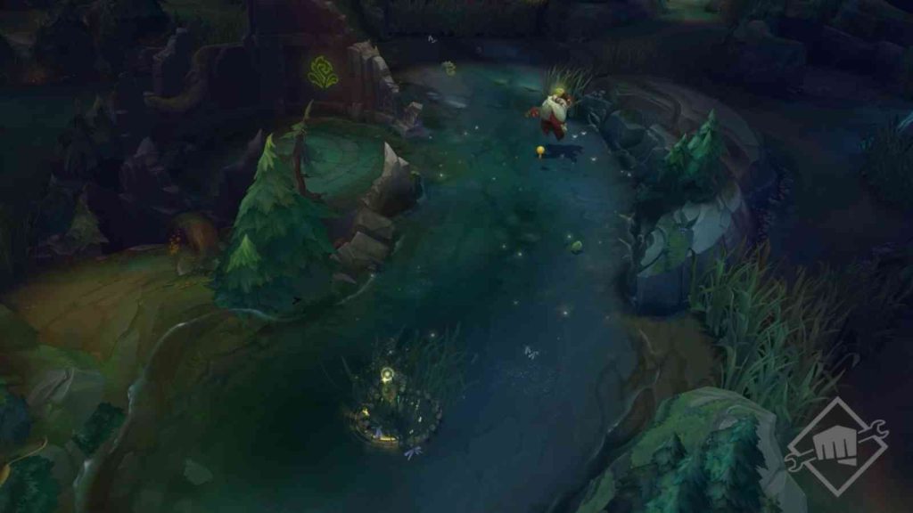 Bard procing faelights on Summoner's Rift river in League of Legends in Riot Games' explainer video