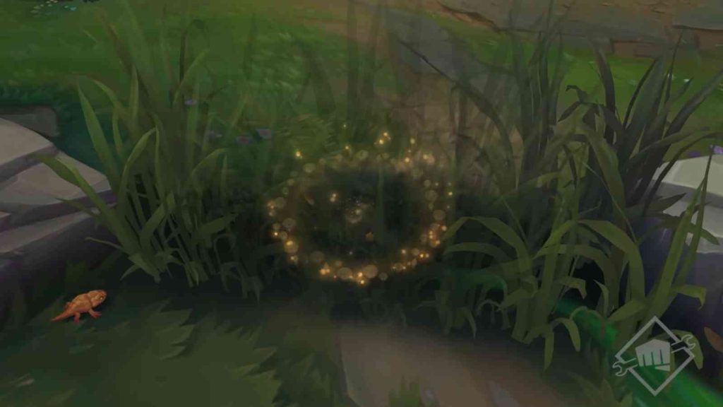 Faelights visual effect on a close-up bush on Summoner's Rift