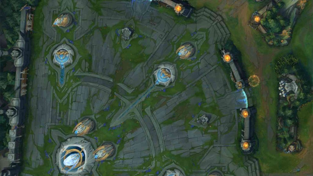 Summoner's Rift Demacia themed in Season 2026 overview of base