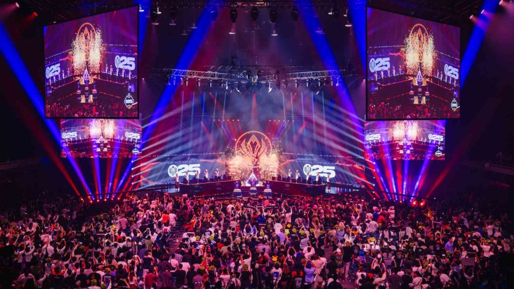 Opening Ceremony at MSI 2025 Finals at the Pacific Coliseum in Vancouver, Canada on July 12, 2025 featuring Gen.G and T1