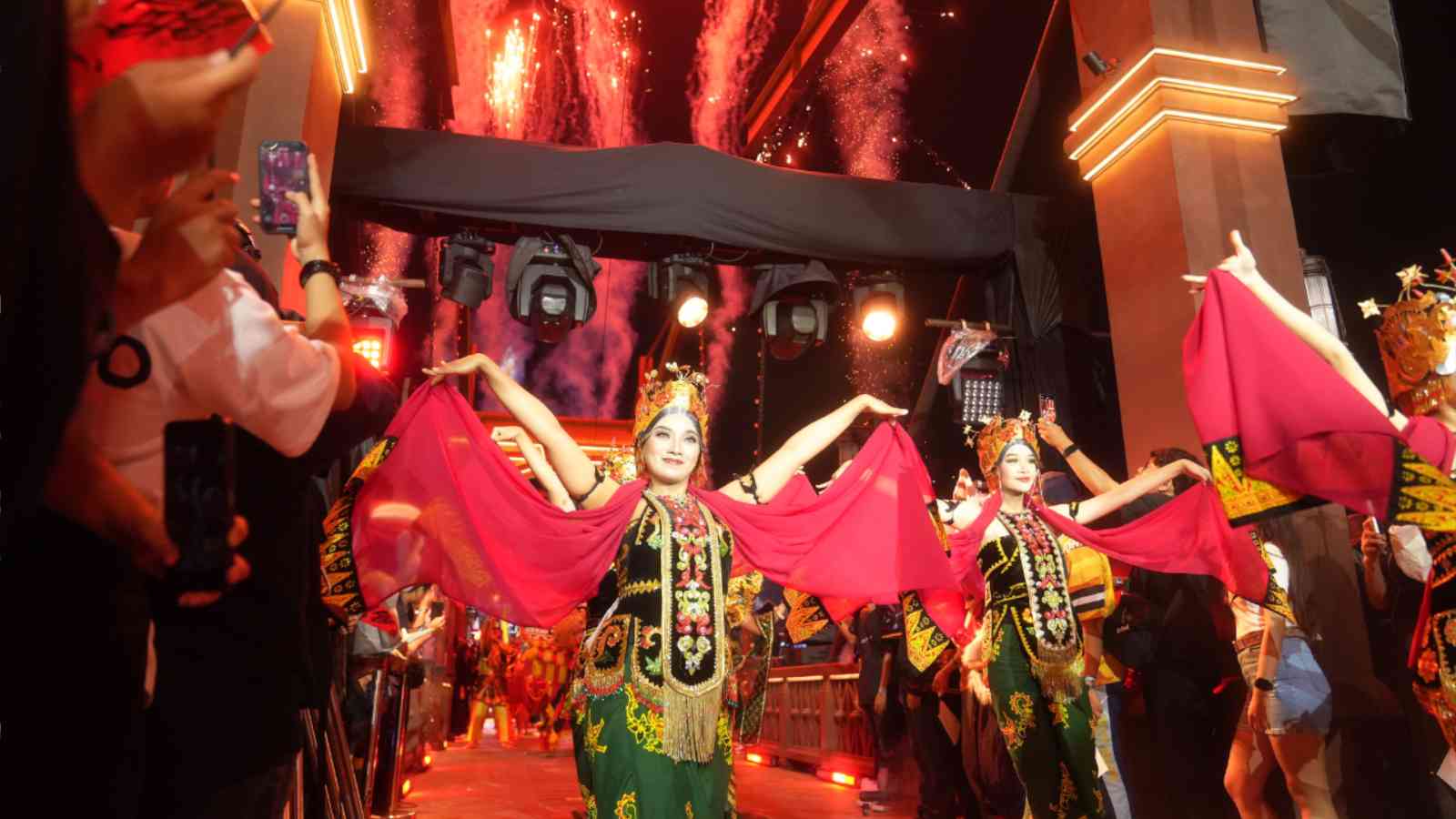 Dancers in traditional attire at M7 Opening Ceremony in Jakarta, Indonesia