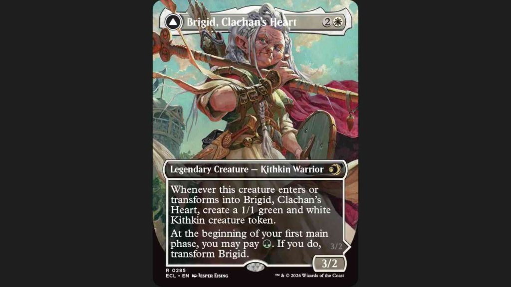 MTG Lorwyn Eclipsed card Brigid, Clachan's Heart, a legendary Kithkin warrior