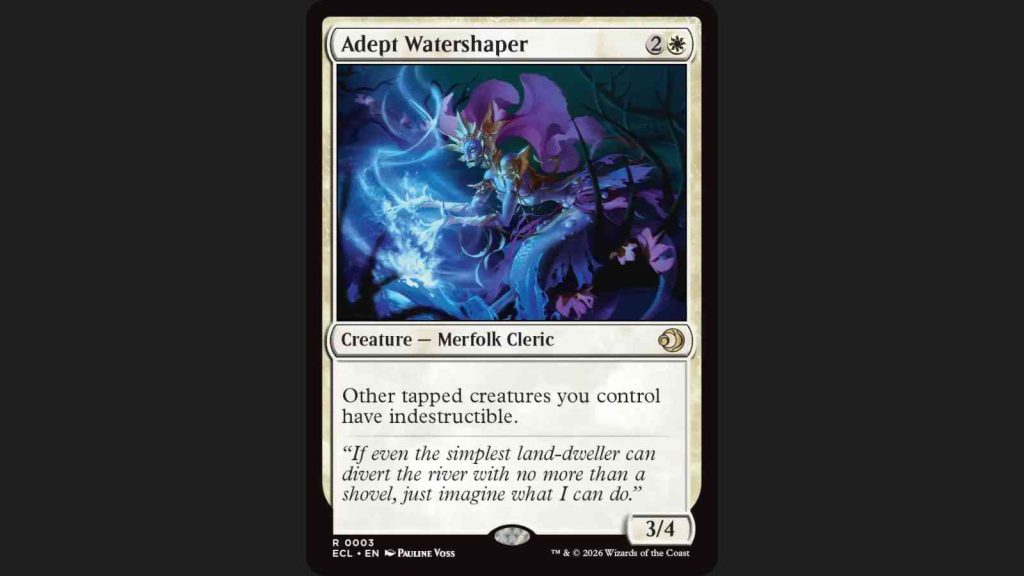 MTG Lorwyn Eclipsed Adept Watershaper card featuring merfolk creature