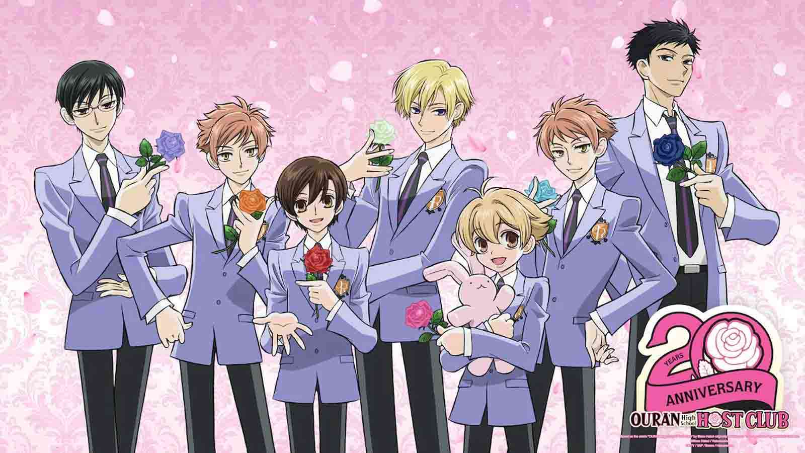 Ouran Highschool Host Club anime 20th anniversary key visual.