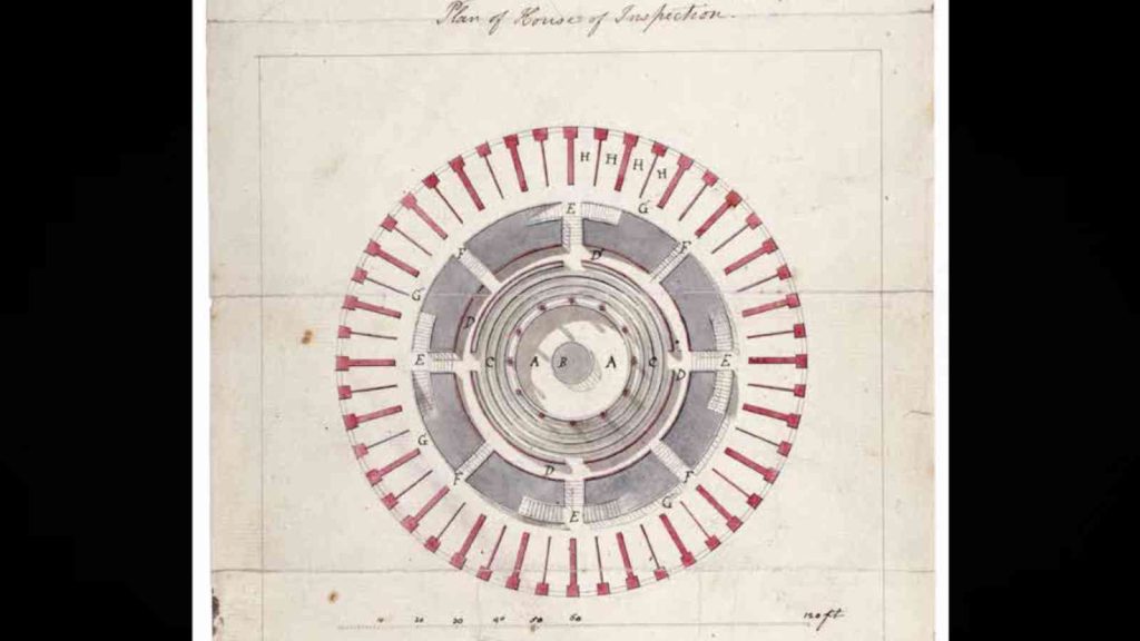 Plan view of the panopticon prison, by Reveley, 1791