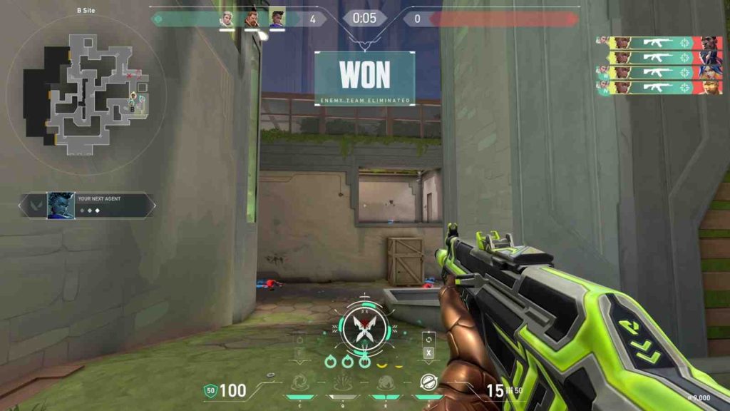 Valorant AR1S game mode won round overlay example