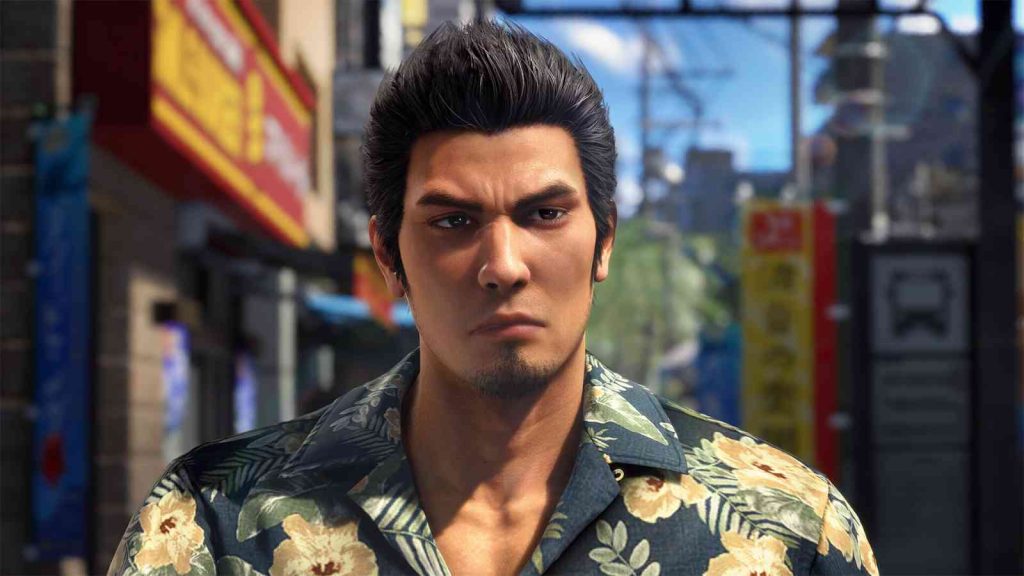 Kazuma Kiryu wearing a Hawaiian shirt in Yakuza Kiwami 3