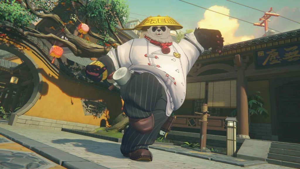 Zenless Zone Zero outfit featuring Pan Yinhu in his Culinary Jewel outfit, standing on one leg.