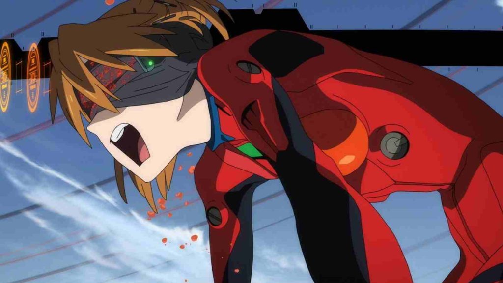 Asuka Langley Shikinami shouting in Evangelion: 3.0+1.0 Thrice Upon a Time