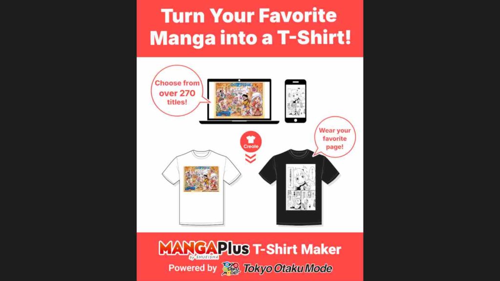 How to create manga t-shirts in promotional visual by Manga Plus by Shueisha
