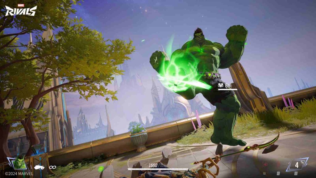 The Hulk in Marvel Rivals Hulk Smash ultimate animation where he stomps