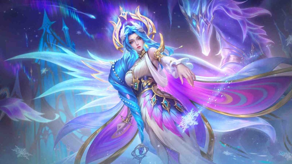 Aurora Veil of the Celestial Skin official Splashart wallpaper