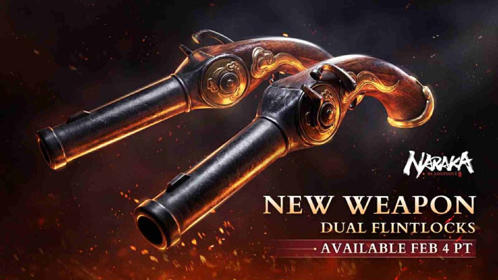 New ranged weapon, Dual Flintlocks, is designed to offer flexibility and high-pressure offense, releasing February 4, 2026
