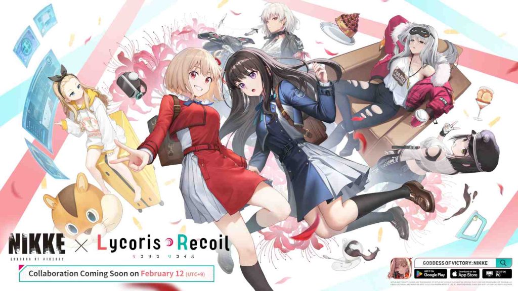 Nikke x Lycoris Recoil collaboration key visual