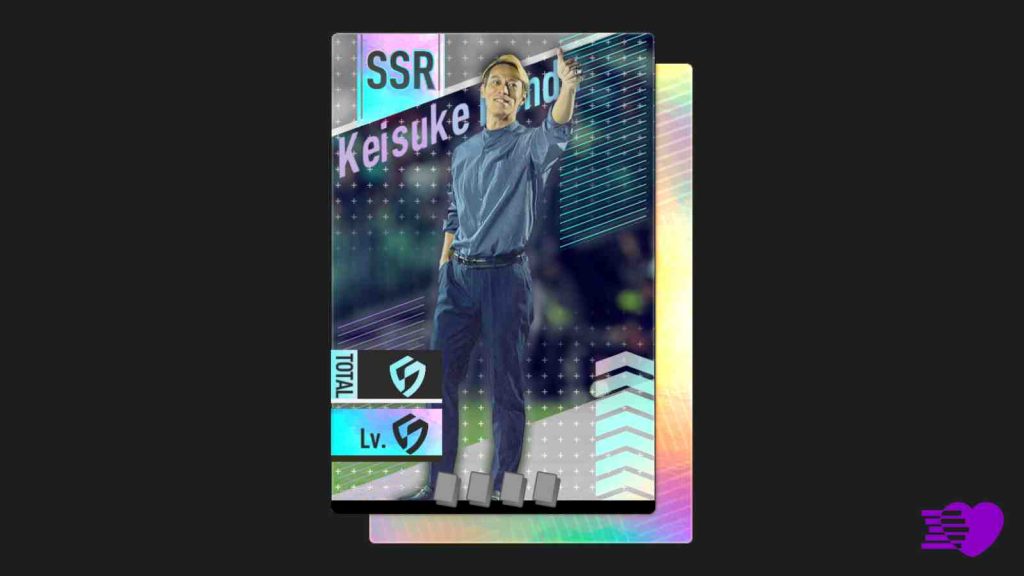 Keisuke Honda SSR trading card in SEGA Football Club Champions 2026 collaboration