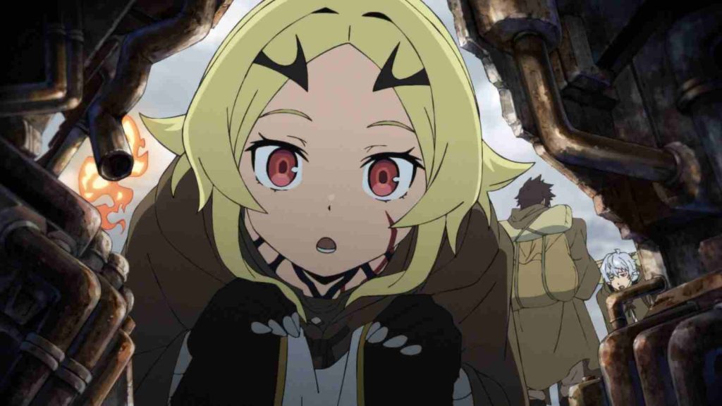 Teoritta peering curiously in Sentenced to Be a Hero anime episode 2