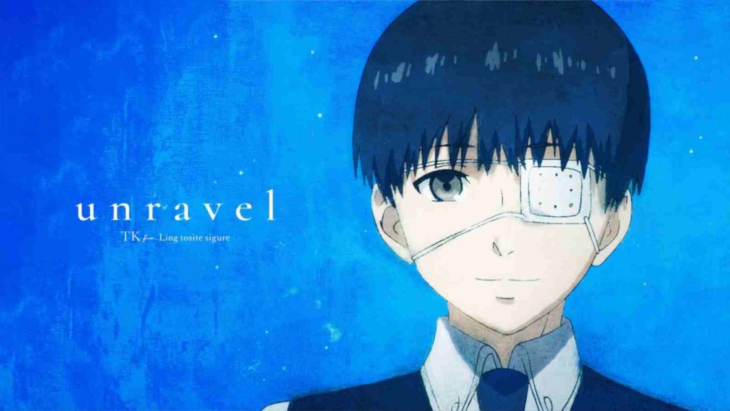 Unravel, Tokyo Ghoul's opening song: TV Animation 10th Anniversary Collaboration MV illustration featuring Ken Kaneki