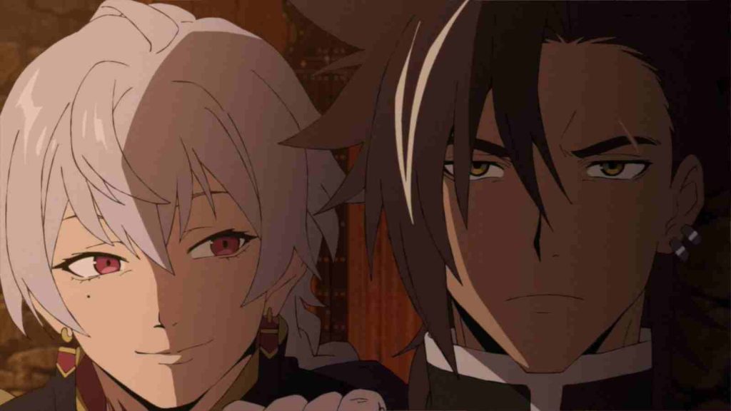 Venetim Leopool eyeing Xylo Forbartz in Sentenced to be a Hero anime episode 4