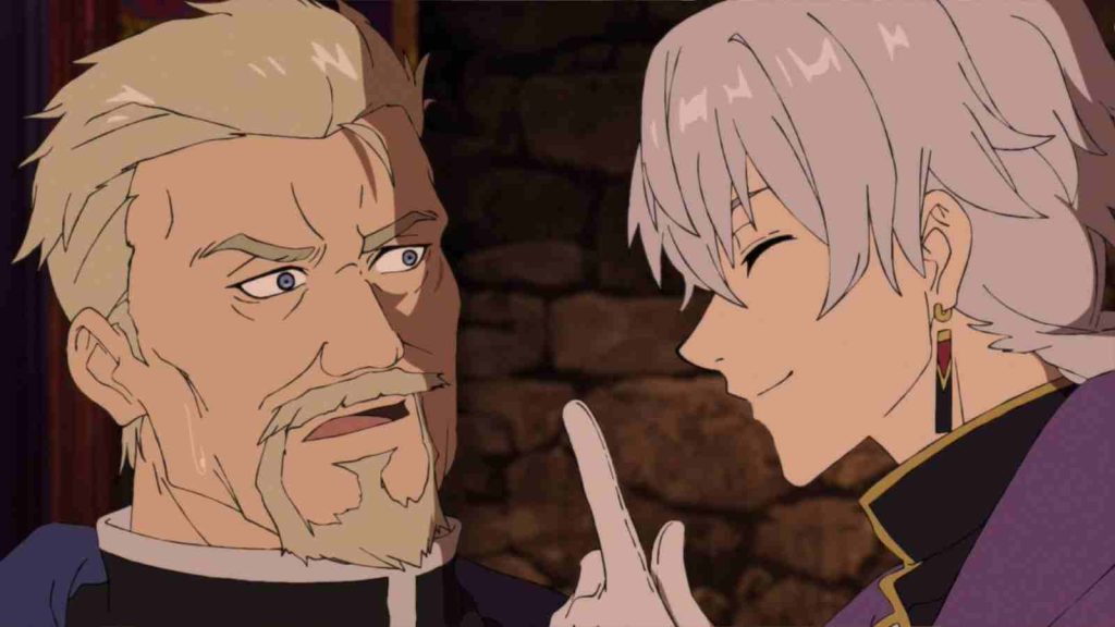 Venetim Leopool speaking to Norgalle Senridge in Sentenced to be a Hero anime