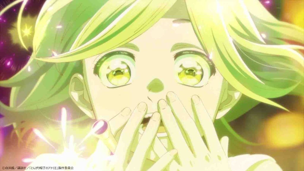 Witch Hat Atelier main character Coco seen surprised