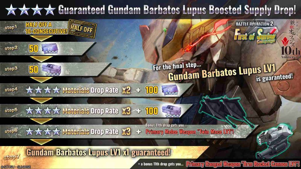 Gundam Barbatos Lupus banner in Mobile Suit Gundam Battle Operation 2