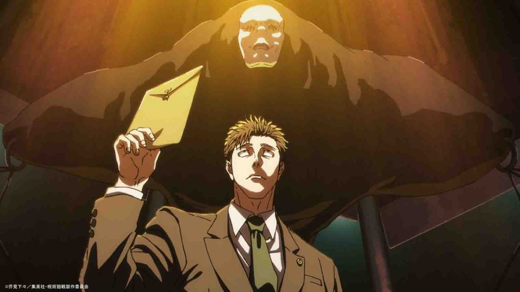 Jujutsu Kaisen character Hiromi Higuruma seen holding evidence in front of Judgeman