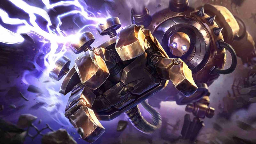 LoL support champion Blitzcrank base splashart official wallpaper