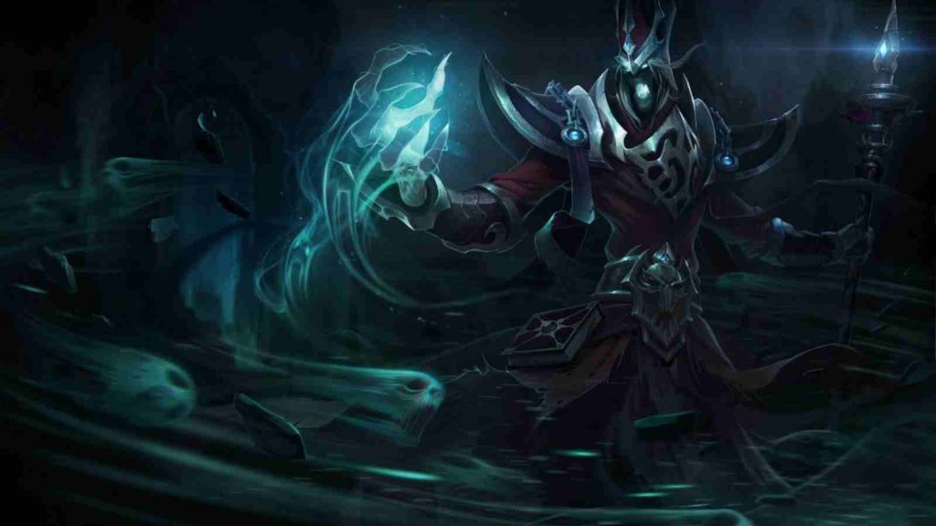 League of Legends mage champion Karthus base splashart
