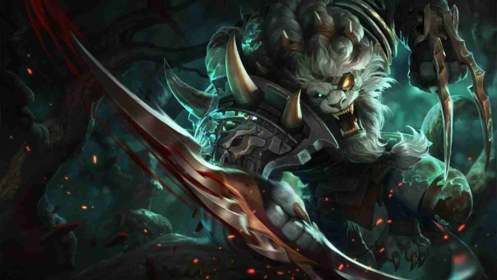 League of Legends Jungler champion Rengar base splashart official wallpaper