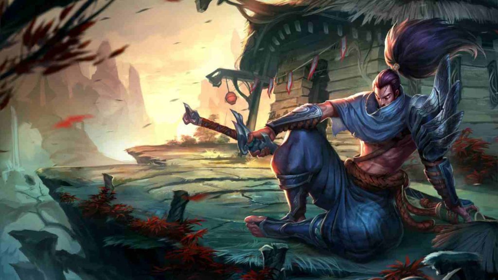 LoL AD champion Yasuo base splashart official wallpaper
