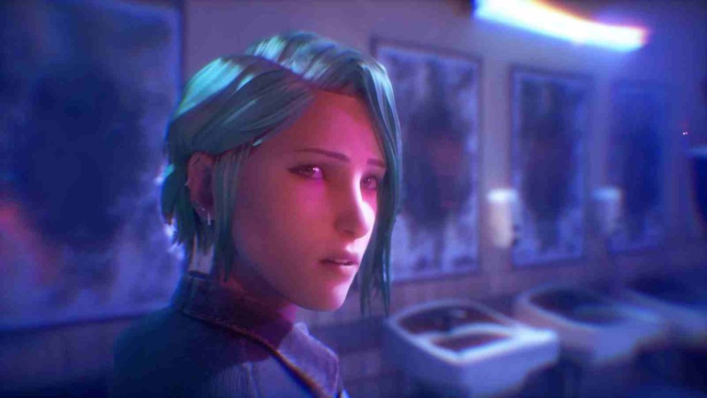 Chloe Price standing in the school bathroom in Life is Strange Reunion official screenshot