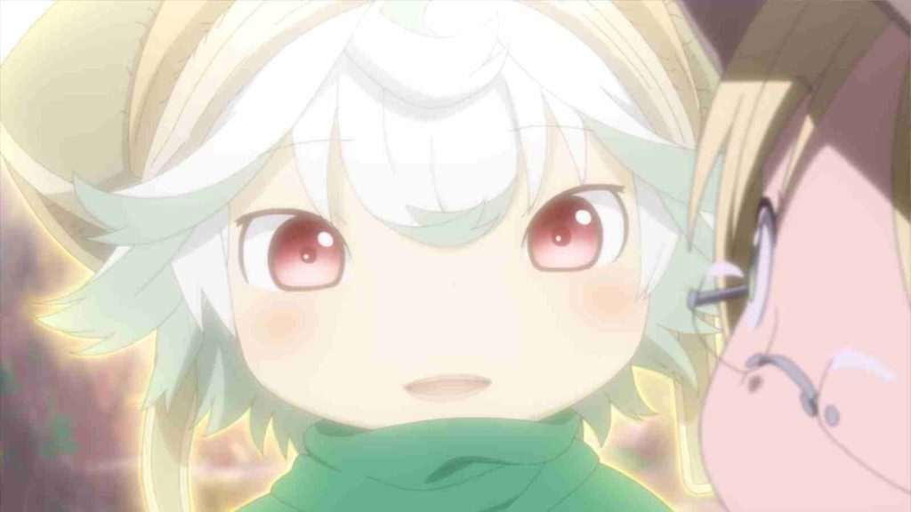 Prushka glowing with big eyes in Made in Abyss anime