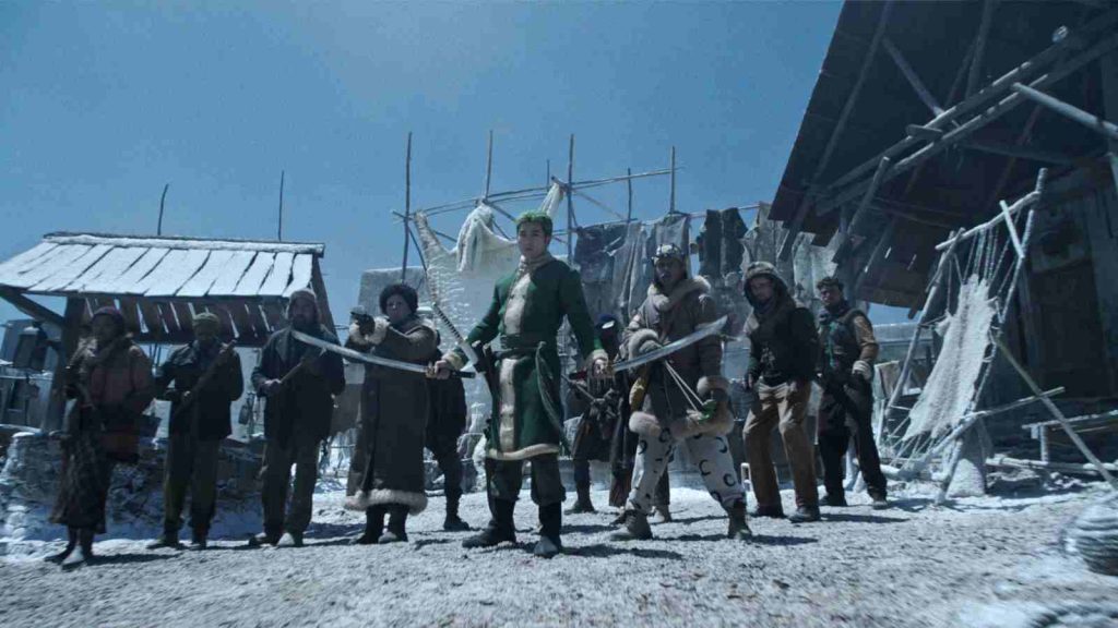 Mackenyu as Zoro in One Piece Live-Action Season 2 Episode 8 defending the village in Drum Kingdom