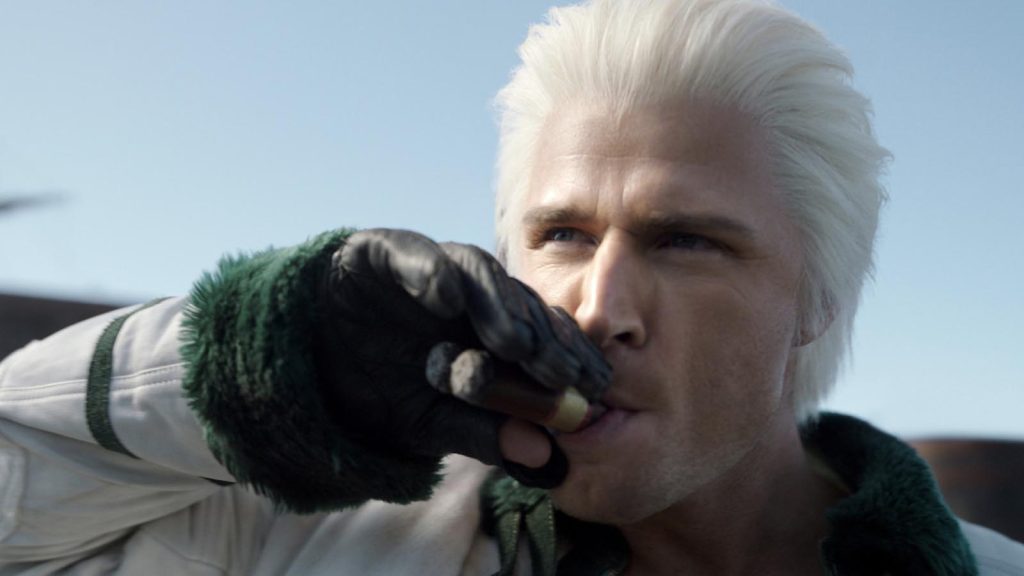 Smoker actor Callum Kerr smoking a tobacco in Netflix's One Piece live action season 2.