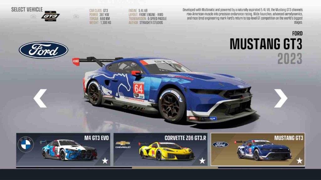 Ford Mustang GT3 2023 in Project Motor Racing