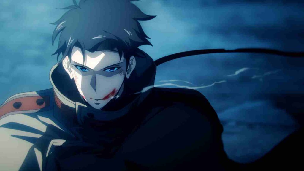 Sung Jinwoo wearing a brown pullover with blood on his face in Solo Leveling Season 2 Arise from the Shadow opening song