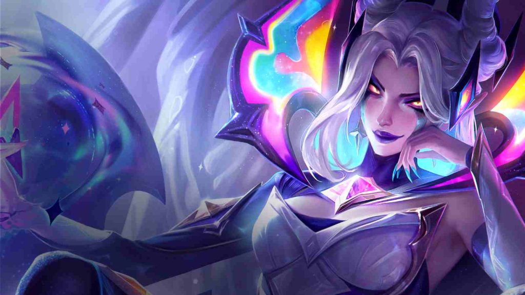 Morgana in Teamfight Tactics Space Gods set (TFT Set 17) based on Star Nemesis Morgana skin in League of Legends